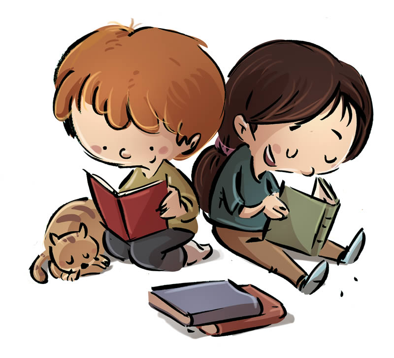 Niños leyendo cuentos