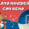 Manualidad de reno navideño con plato desechable