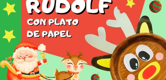 Manualidad de Rudolf con plato de papel